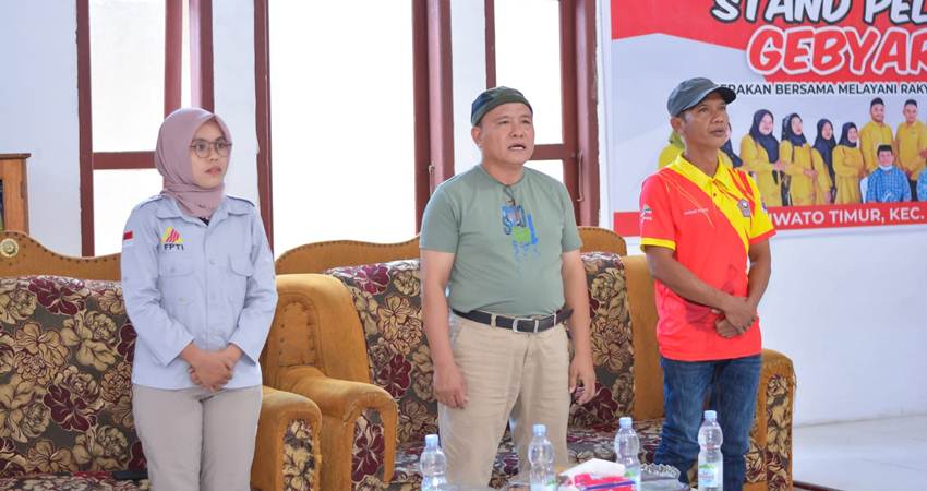 Kabid Olahraga Hasan Poiyo (kanan), Ketua KONI Pohuwato, Beni Nento (tengah), Bendahara FPTI Provinsi Gorontalo, Lis Purnama (kiri) saat hadir dalam pelantikan pengurus FPTI Pohuwato, Sabtu (25/11/2023).