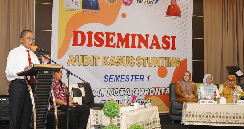 Suasana pelaksanaan kegiatan diseminasi audit kasus stunting semester I yang diselenggarakan DPPKBP3A Kota Gorontalo, Selasa (25/6/2024). (Foto: Prokopim Pemkot Gorontalo)